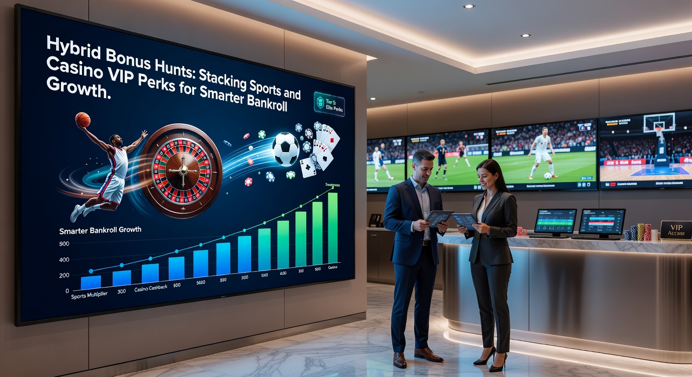 Detaillierte Infografik zu VIP-Stufen mit Icons für Sportwetten, Slots und Bankroll-Wachstumskurven
