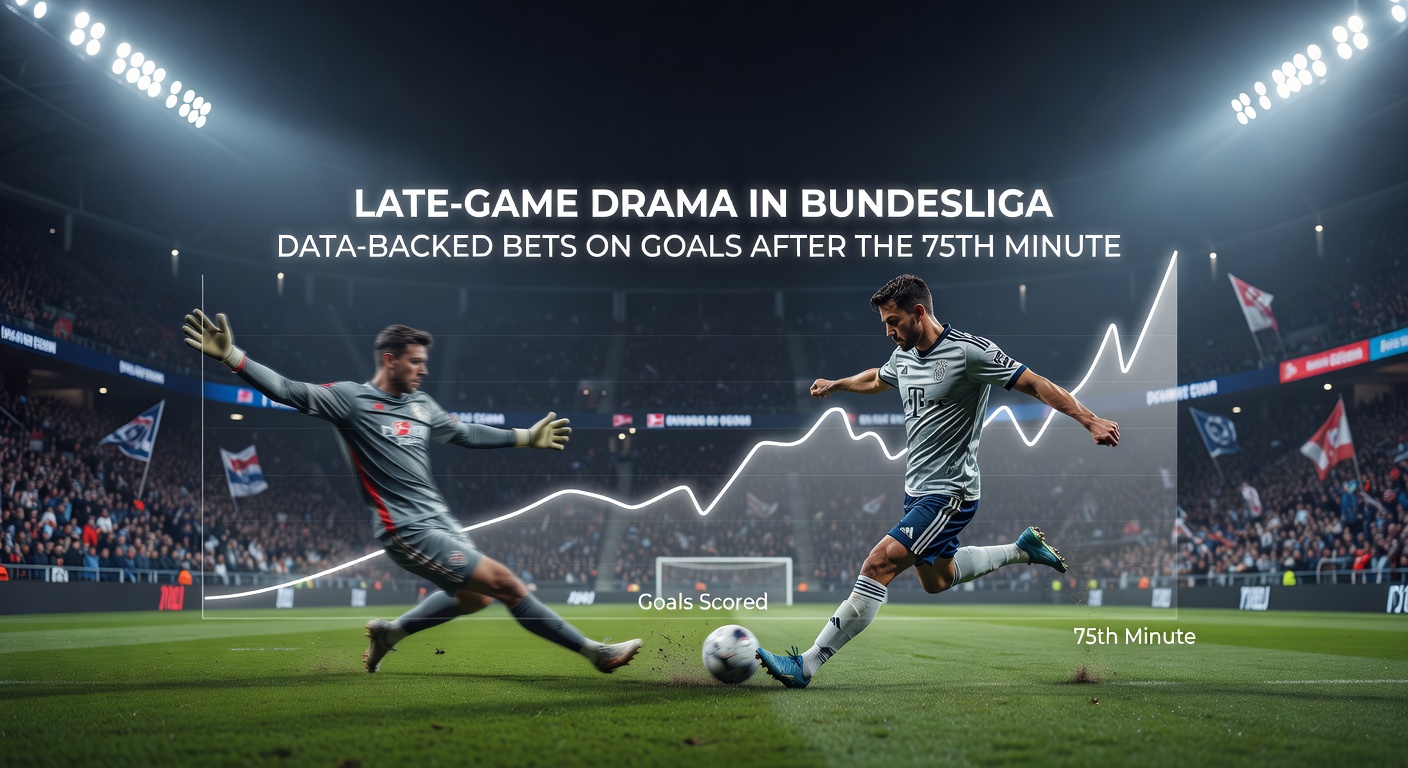 Ein Bundesliga-Spiel in der Schlussphase mit jubelnden Fans und einem Torjubel